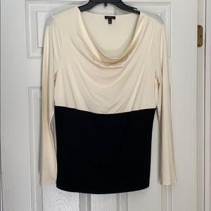 Talbots Cream and Black Blouse